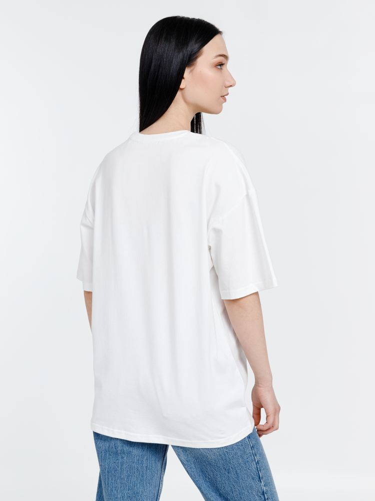 Футболка оверсайз унисекс Big Haul, молочно-белая — изображение 11