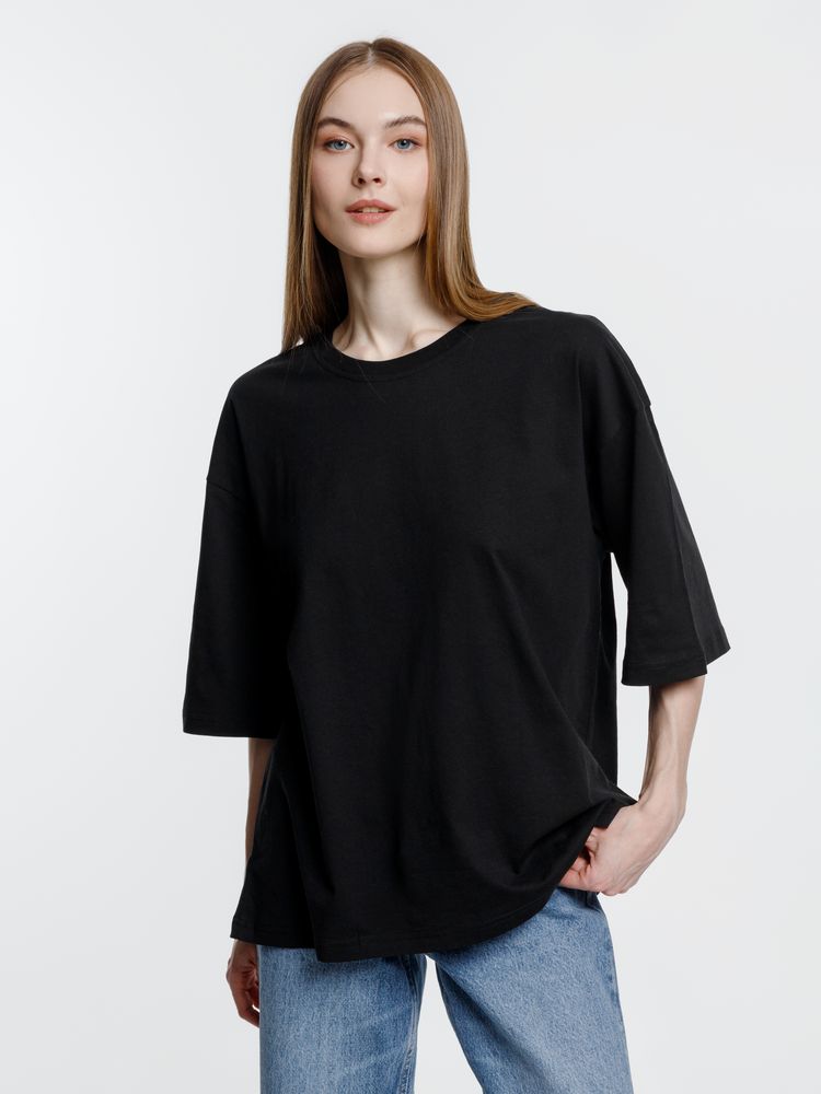 Футболка оверсайз унисекс Base Space, черная — изображение 10