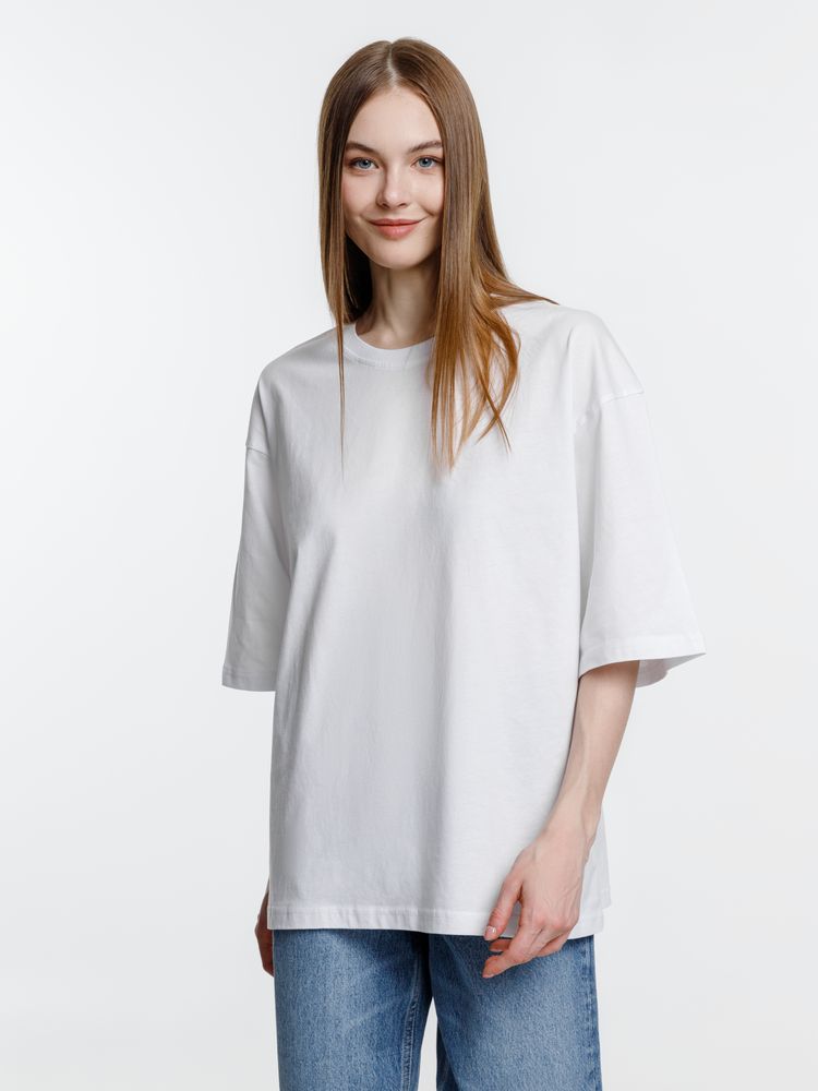 Футболка оверсайз унисекс Base Space, белая — изображение 6