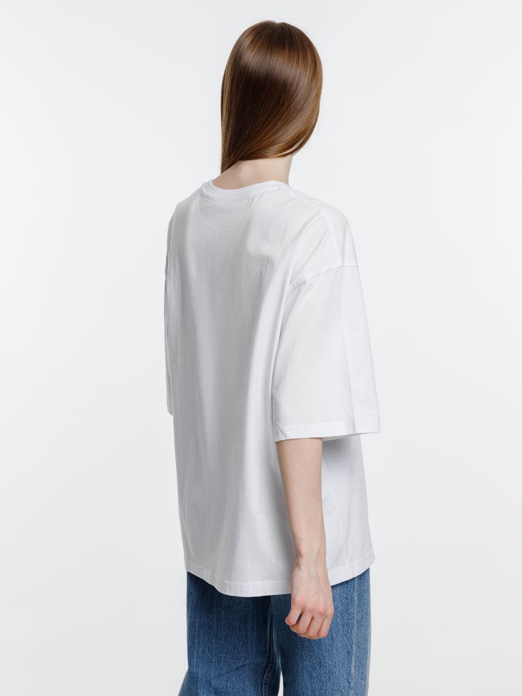Футболка оверсайз унисекс Base Space, белая — изображение 7
