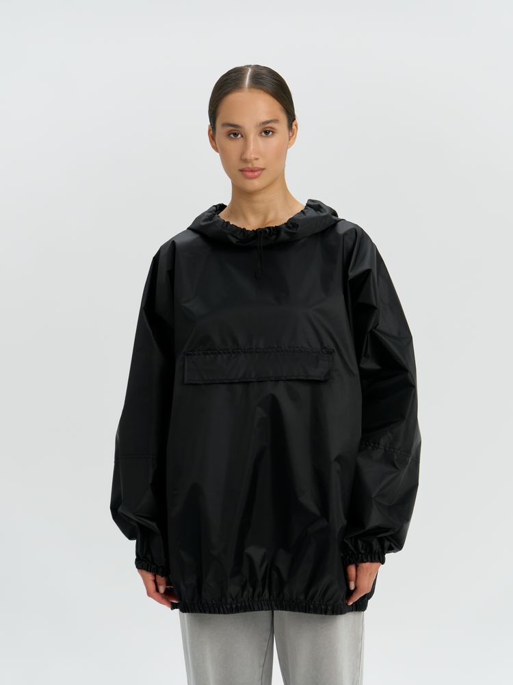 Дождевик-анорак Alatau, укороченный, черный, единый размер — изображение 13