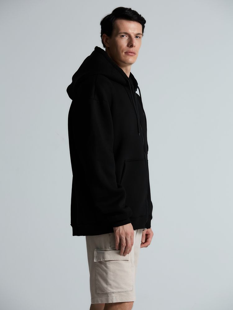 Толстовка унисекс оверсайз Zippy, черная — изображение 14