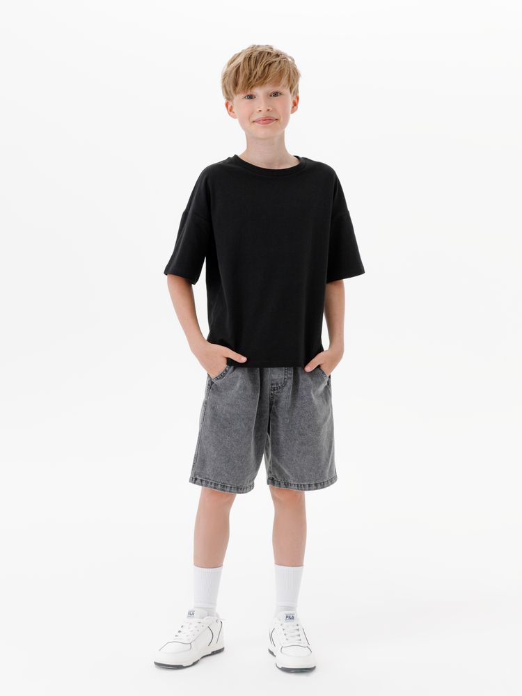 Футболка детская оверсайз Teezer, черная — изображение 10