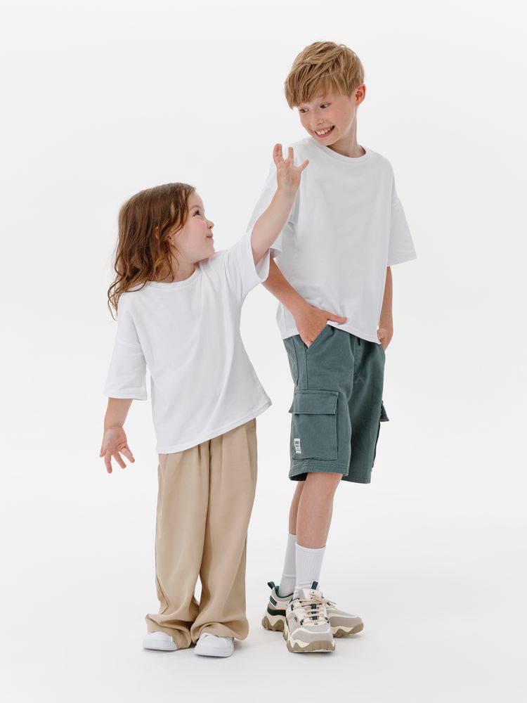 Футболка детская оверсайз Teezer, белая — изображение 13