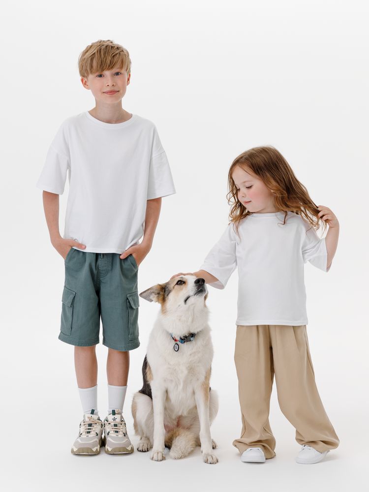 Футболка детская оверсайз Teezer, белая — изображение 9