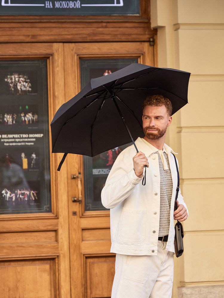 Зонт складной Easy Close, черный — изображение 6