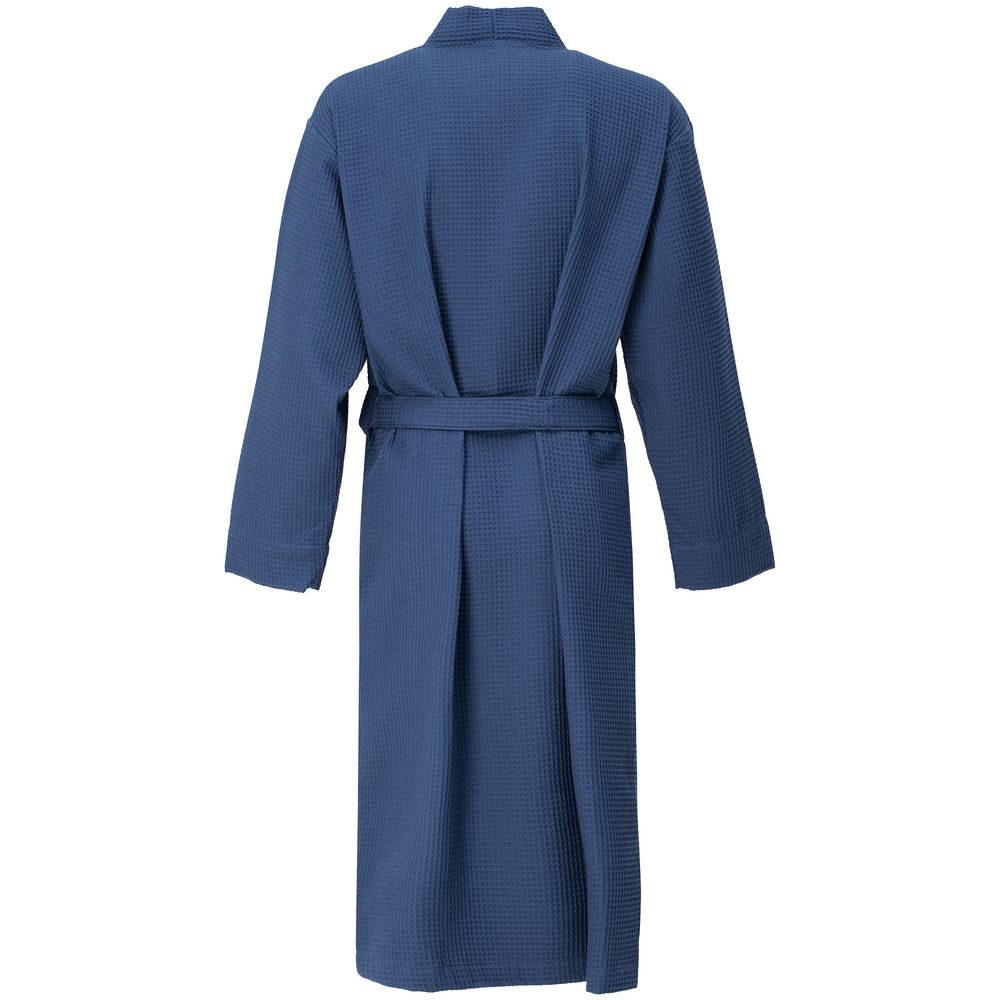 Халат вафельный Kimono, темно-синий — изображение 3