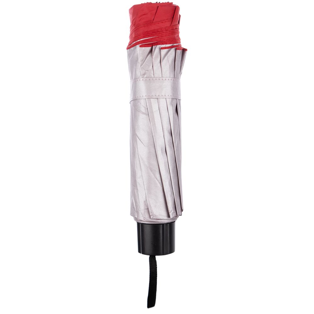 Зонт наоборот складной Stardome, красный с серебристым — изображение 5