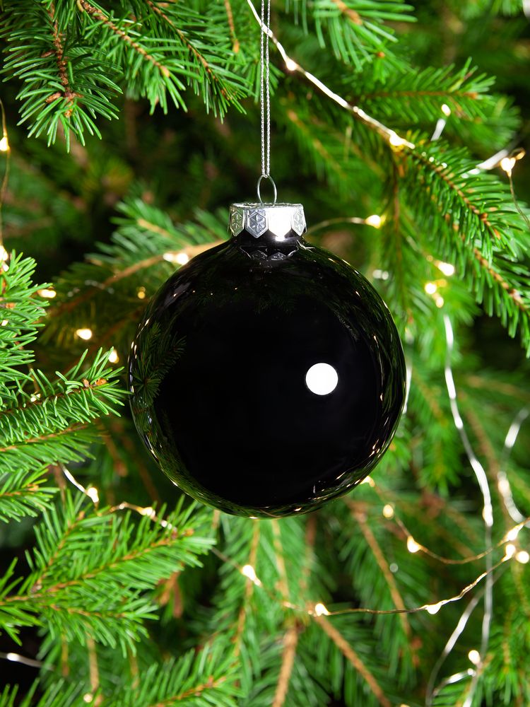 Елочный шар Finery Gloss, 8 см, глянцевый черный — изображение 6