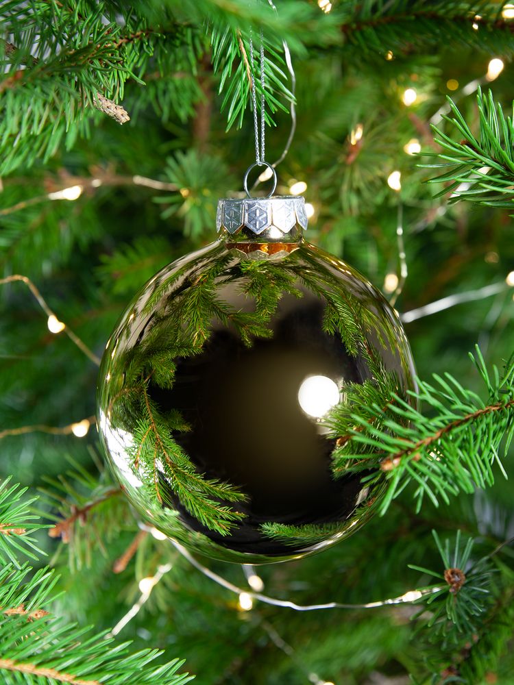 Елочный шар Finery Gloss, 10 см, глянцевый золотистый — изображение 7