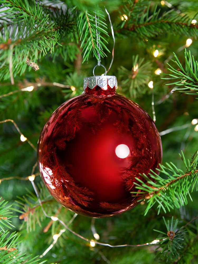 Елочный шар Finery Gloss, 10 см, глянцевый красный — изображение 7