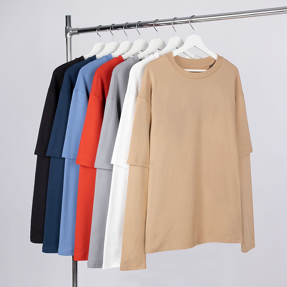 Футболка оверсайз с двойным рукавом Kosmos, черная — изображение 5