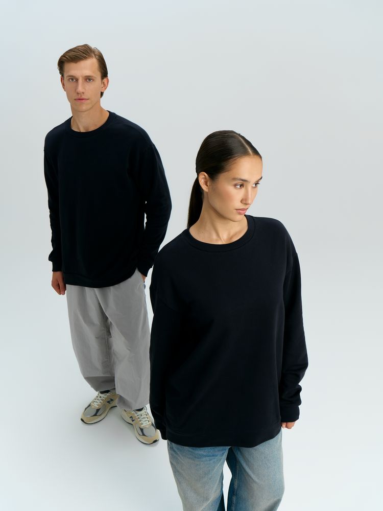 Свитшот оверсайз унисекс Omnifit, черный — изображение 17