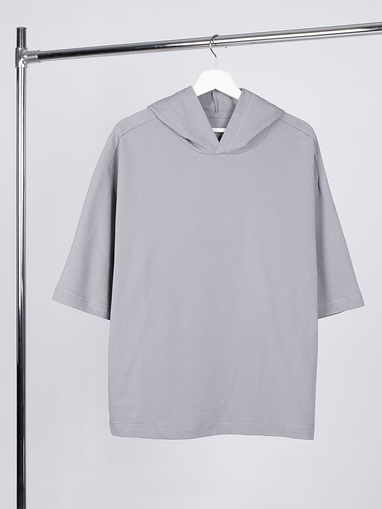 Футболка оверсайз унисекс с капюшоном Neofit, светло-серая — изображение 3