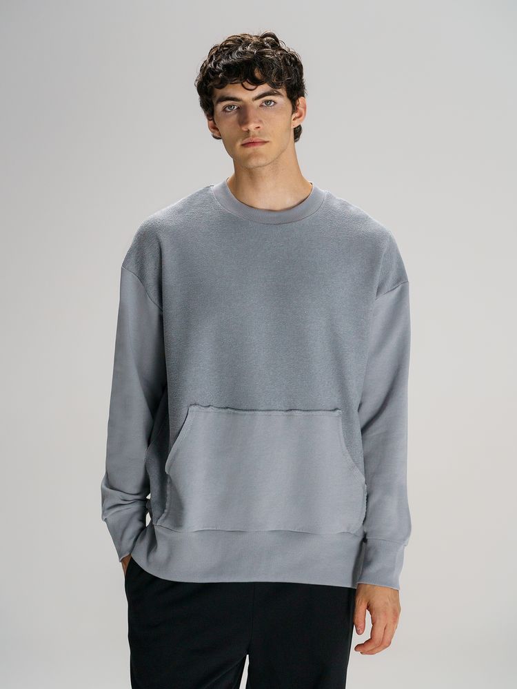 Свитшот оверсайз унисекс Vozduh, светло-серый — изображение 10