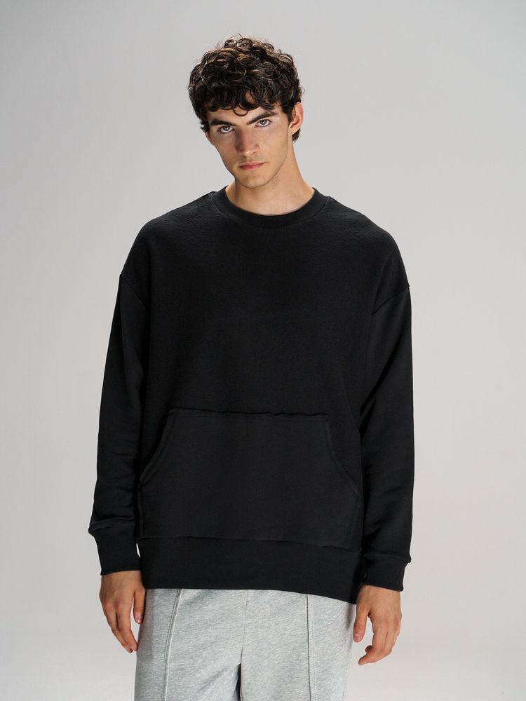 Свитшот оверсайз унисекс Vozduh, черный — изображение 10