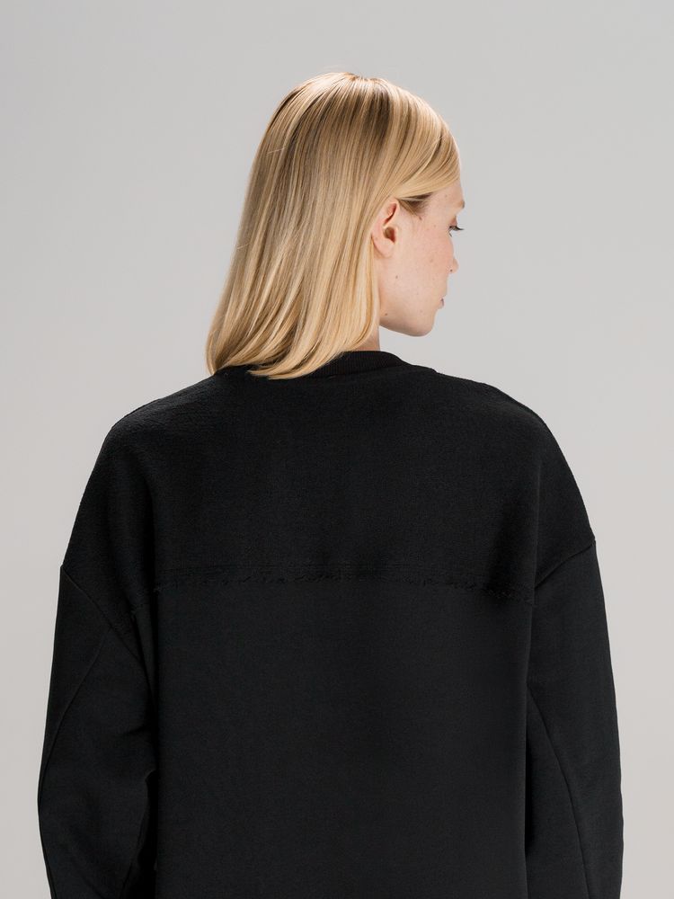 Свитшот оверсайз унисекс Vozduh, черный — изображение 11