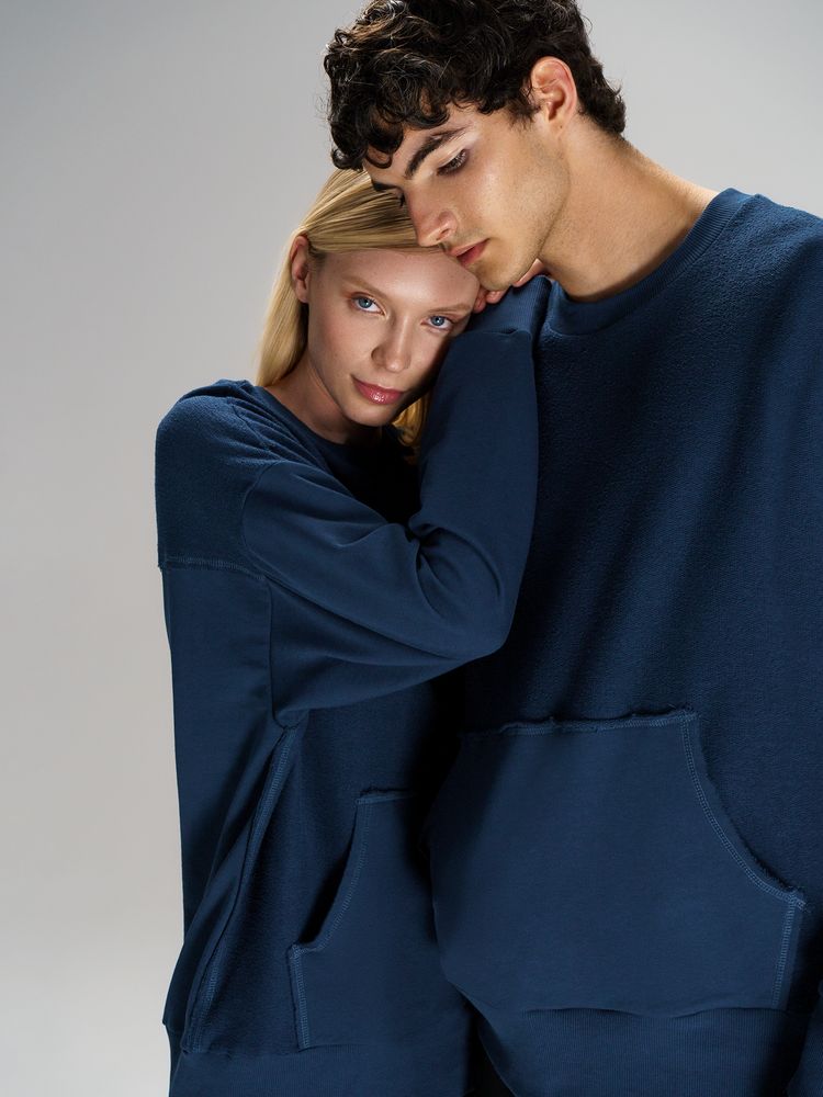 Свитшот оверсайз унисекс Vozduh, темно-синий — изображение 11