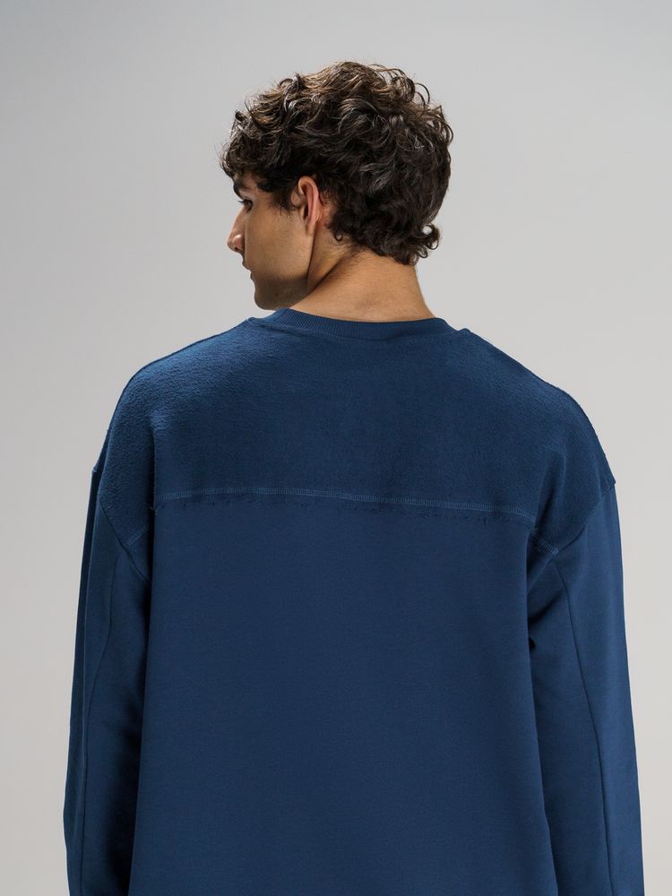 Свитшот оверсайз унисекс Vozduh, темно-синий — изображение 10