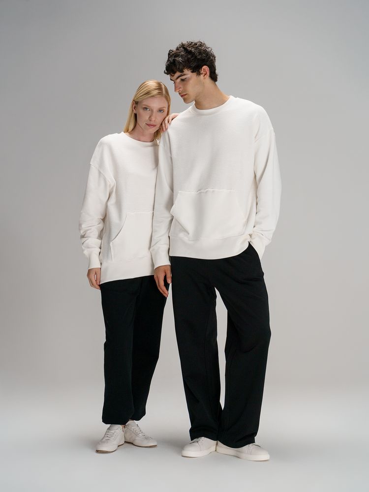 Свитшот оверсайз унисекс Vozduh, молочно-белый — изображение 12