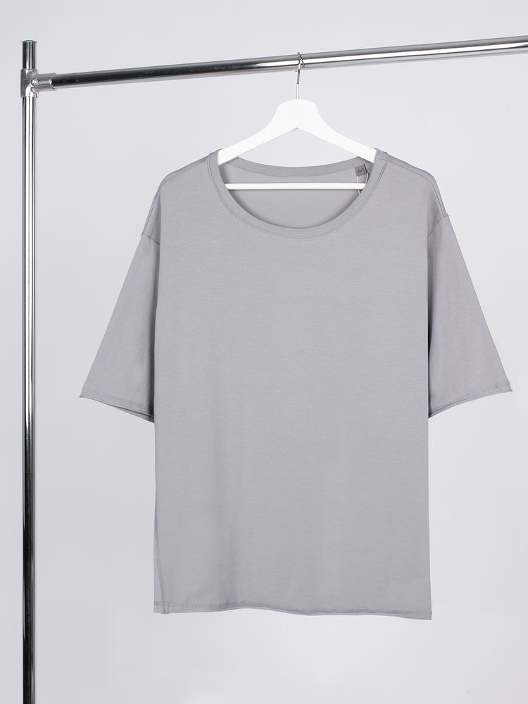 Футболка оверсайз унисекс Vozduh, светло-серая — изображение 3