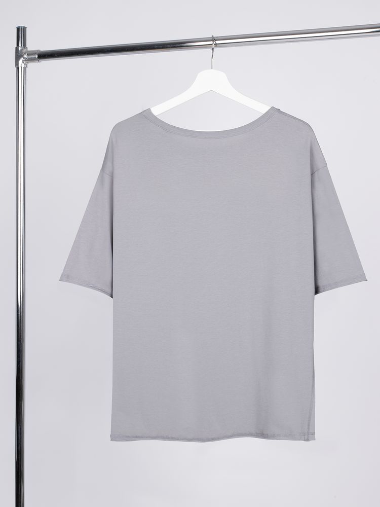 Футболка оверсайз унисекс Vozduh, светло-серая — изображение 4