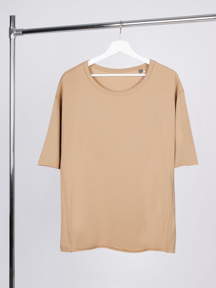 Футболка оверсайз унисекс Vozduh, бежевая — изображение 3