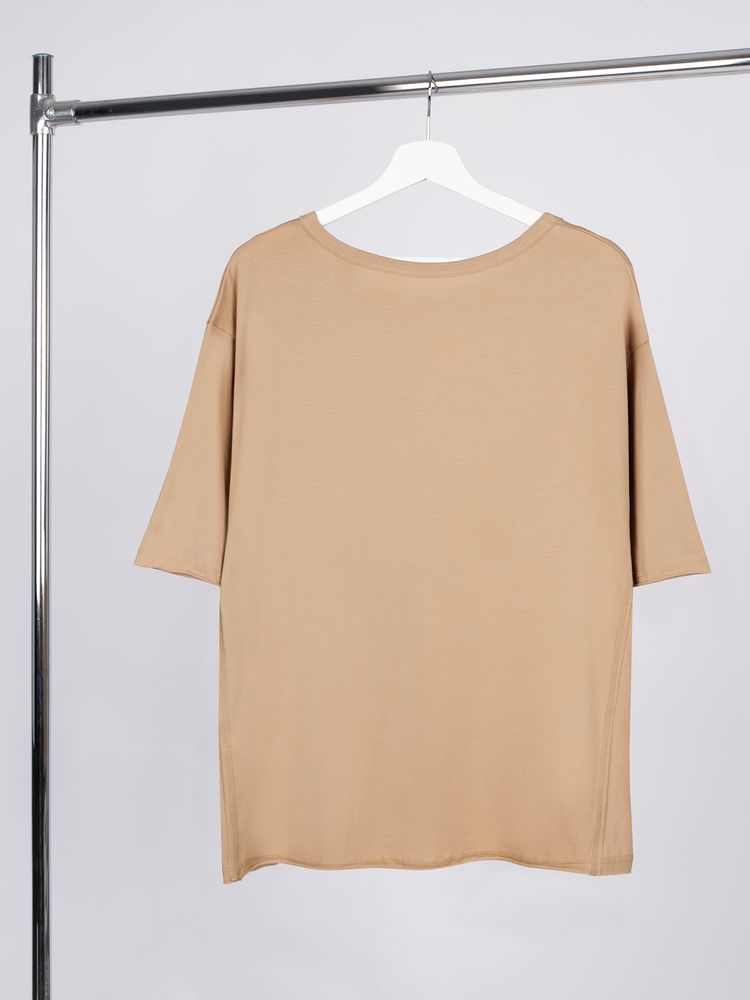 Футболка оверсайз унисекс Vozduh, бежевая — изображение 4