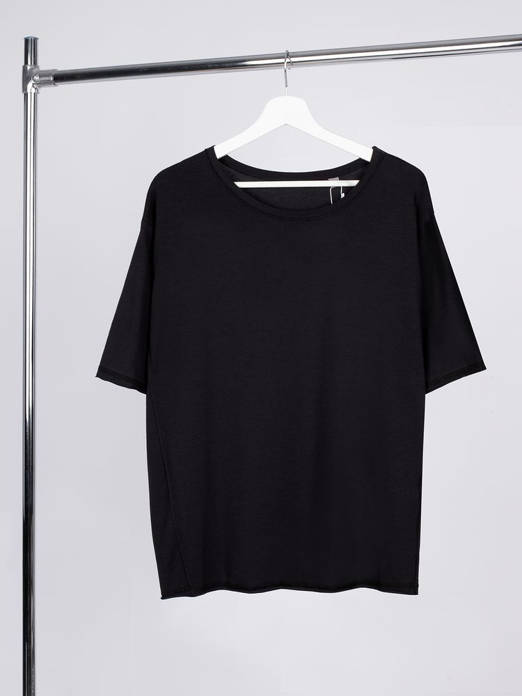 Футболка оверсайз унисекс Vozduh, черная — изображение 3