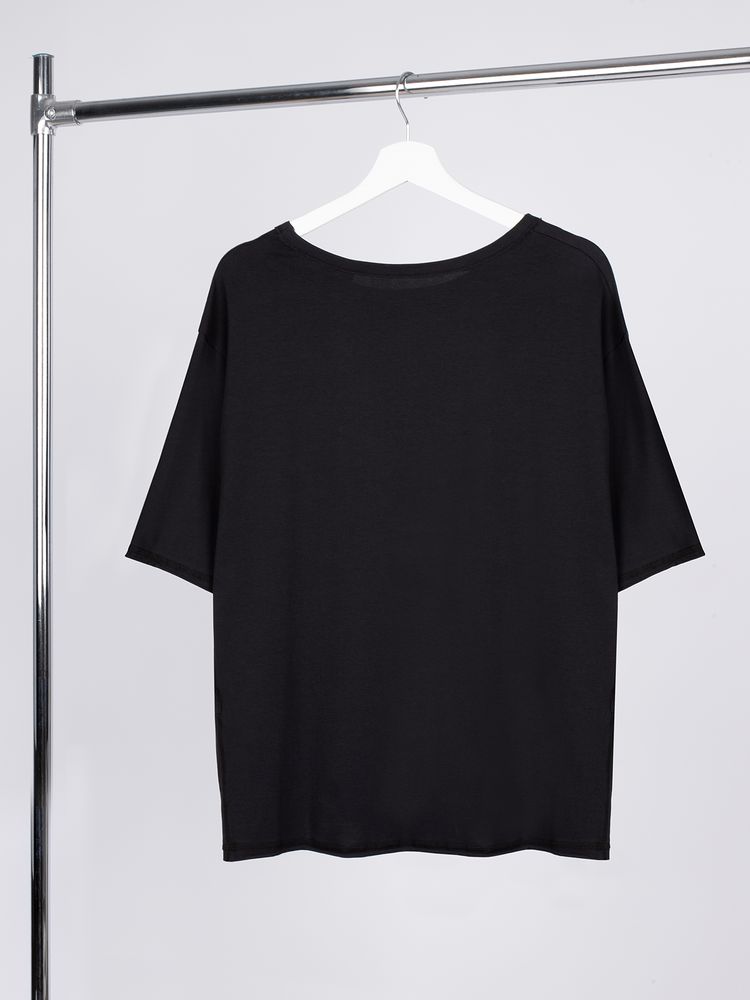 Футболка оверсайз унисекс Vozduh, черная — изображение 4