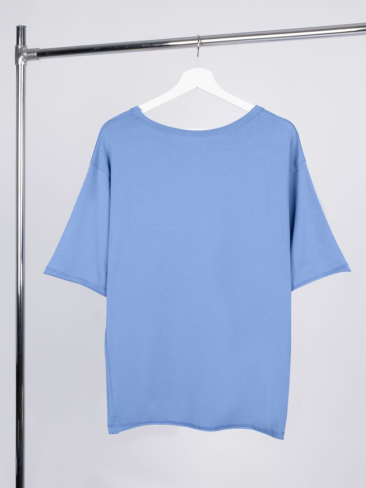 Футболка оверсайз унисекс Vozduh, синяя — изображение 4