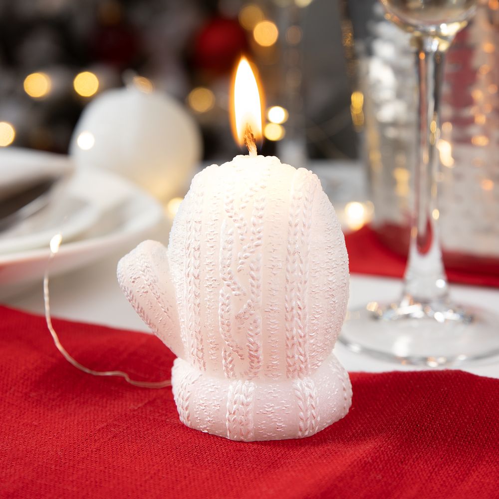 Свеча Kniteam, варежка, белая — изображение 5