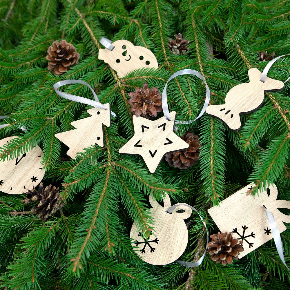 Деревянная подвеска Christmate, елочка — изображение 6