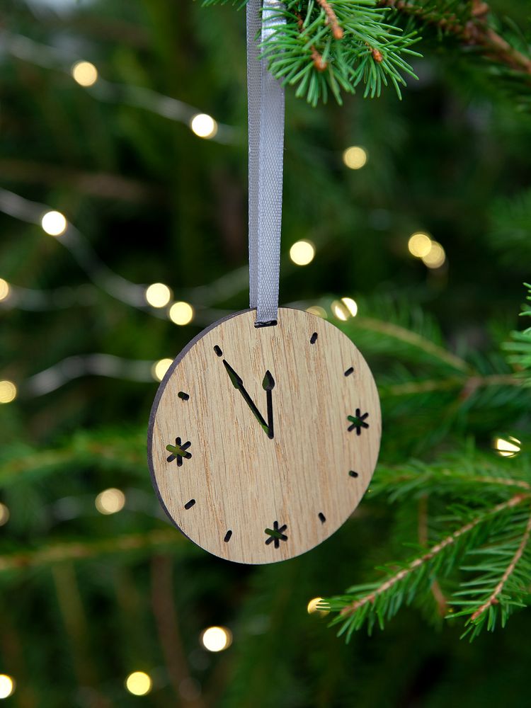 Деревянная подвеска Christmate, часы — изображение 5