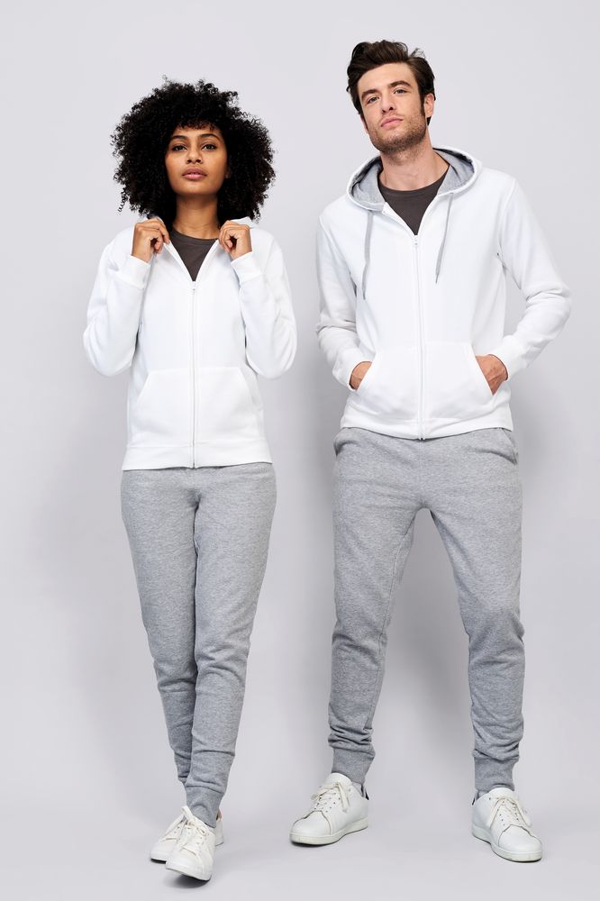 Толстовка мужская на молнии Soul Men 290 с контрастным капюшоном, белая — изображение 6