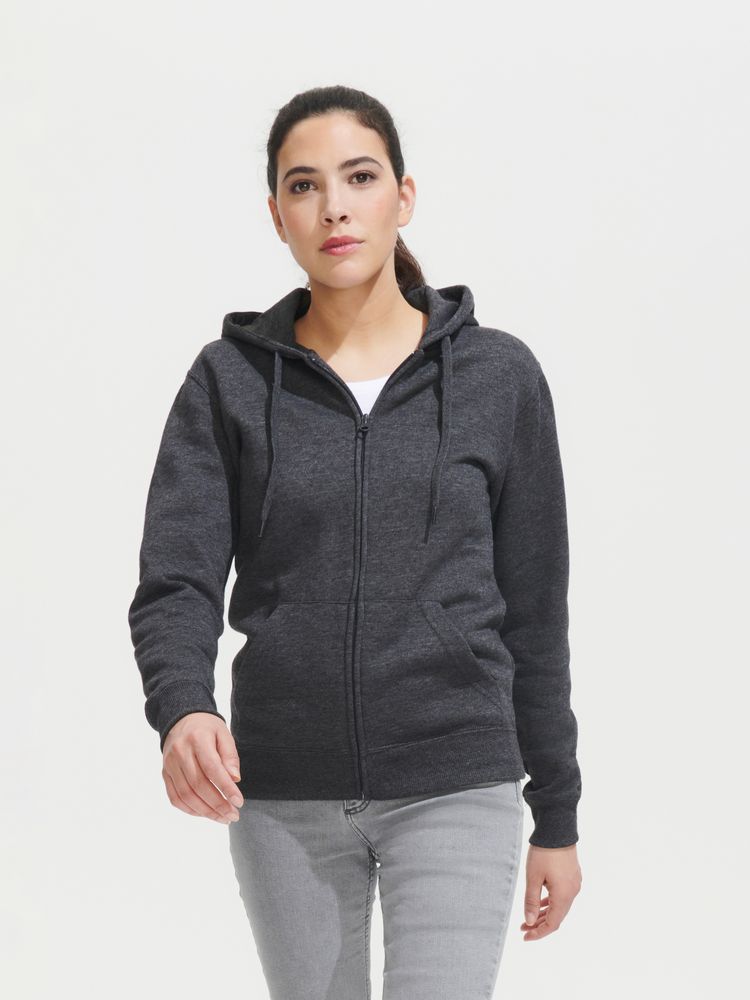 Толстовка женская на молнии с капюшоном Seven Women, черная — изображение 5