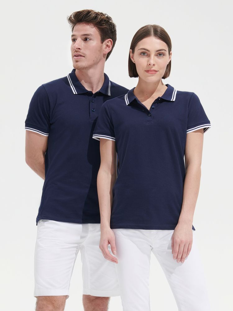 Рубашка поло женская Pasadena Women 200 с контрастной отделкой, серый меланж с оранжевым — изображение 7