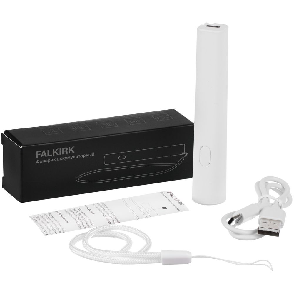 Фонарик аккумуляторный Falkirk, белый — изображение 8