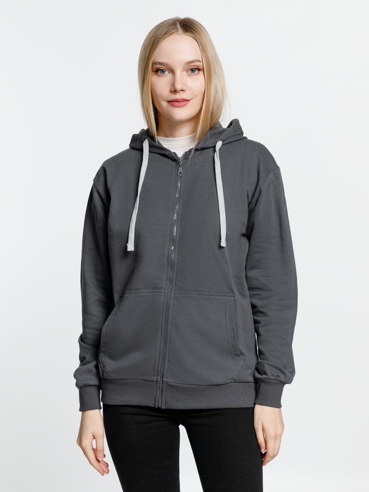 Толстовка на молнии с капюшоном Siverga, темно-серая (графит) — изображение 9