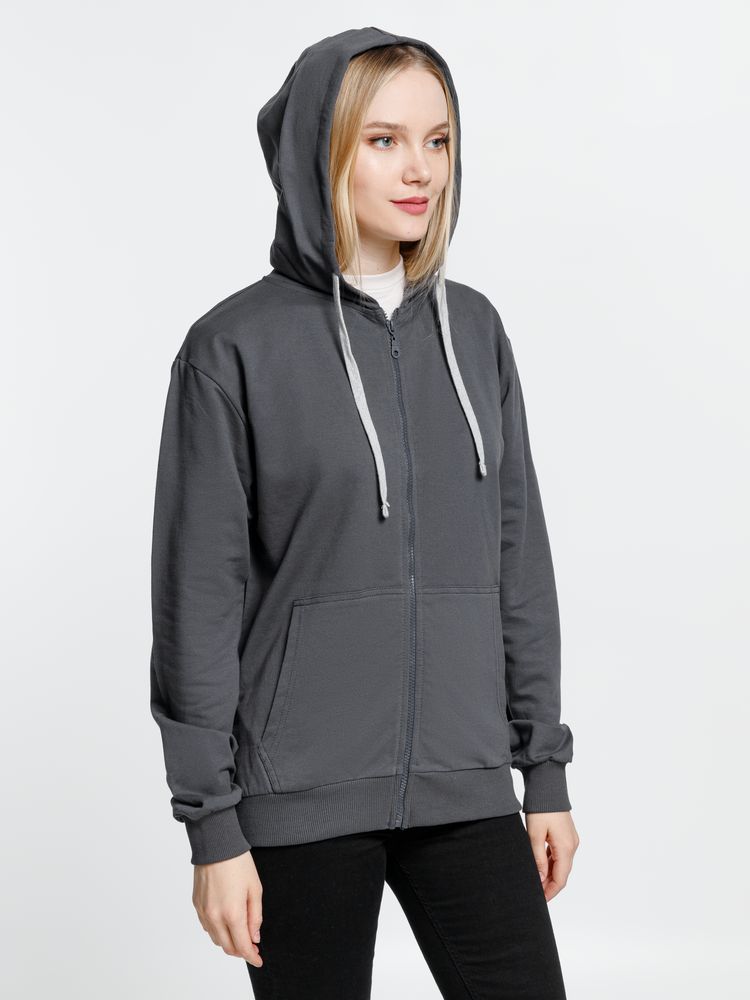 Толстовка на молнии с капюшоном Siverga, темно-серая (графит) — изображение 10