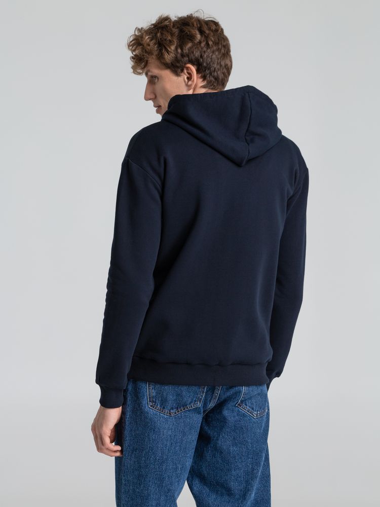 Толстовка на молнии с капюшоном Unit Siverga Heavy, темно-синяя — изображение 12