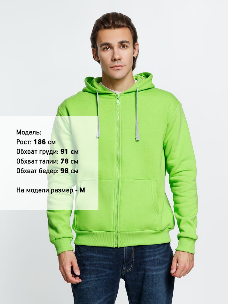 Толстовка на молнии с капюшоном Siverga Heavy, зеленое яблоко — изображение 8