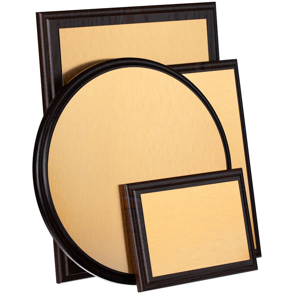 Плакетка Plaque, малая, венге с золотистой пластиной — изображение 8