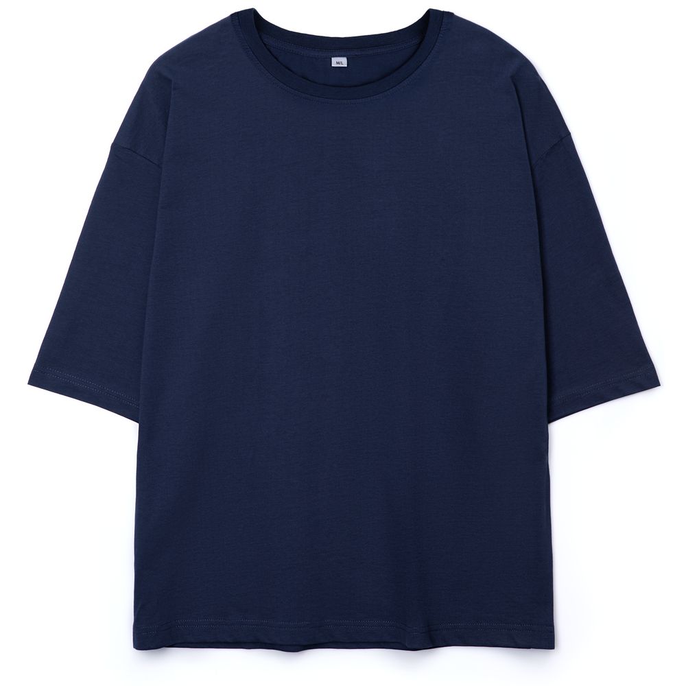 Футболка оверсайз унисекс Base Space, темно-синяя — изображение 3