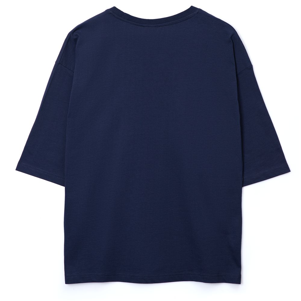 Футболка оверсайз унисекс Base Space, темно-синяя — изображение 4