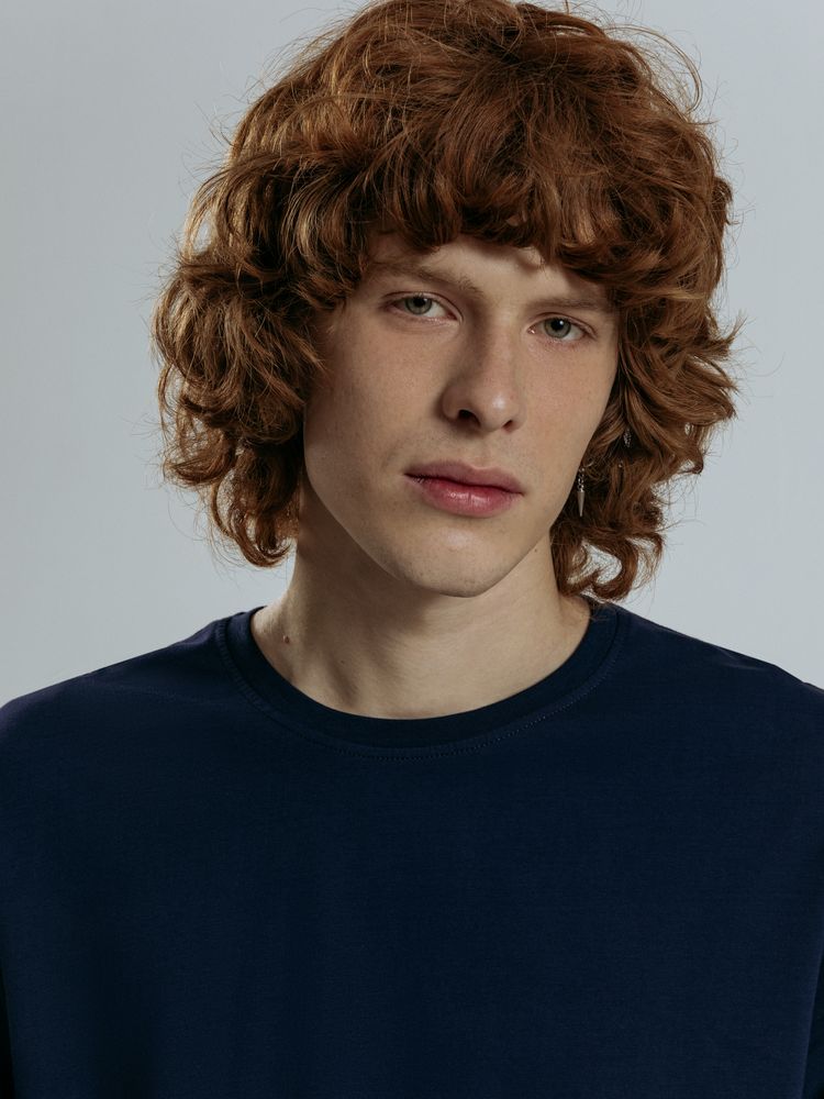 Футболка оверсайз унисекс Base Space, темно-синяя — изображение 9