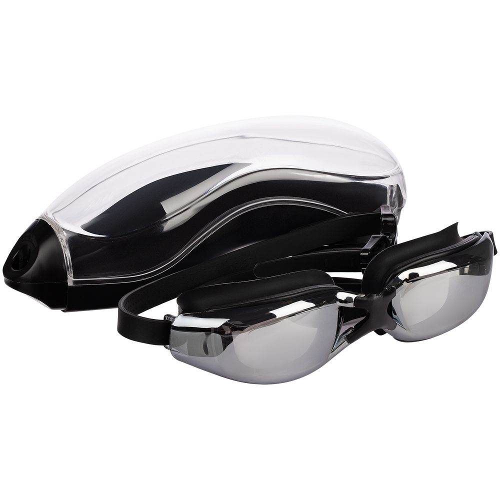 Очки для плавания зеркальные Underwater, черные — изображение 8