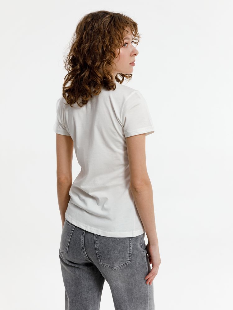 Футболка женская T-bolka Lady, белая (теплый оттенок) — изображение 8