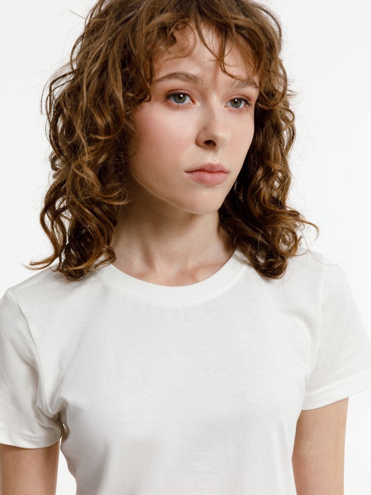 Футболка женская T-bolka Lady, белая (теплый оттенок) — изображение 10