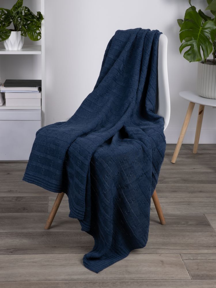 Плед Trenza, синий — изображение 7